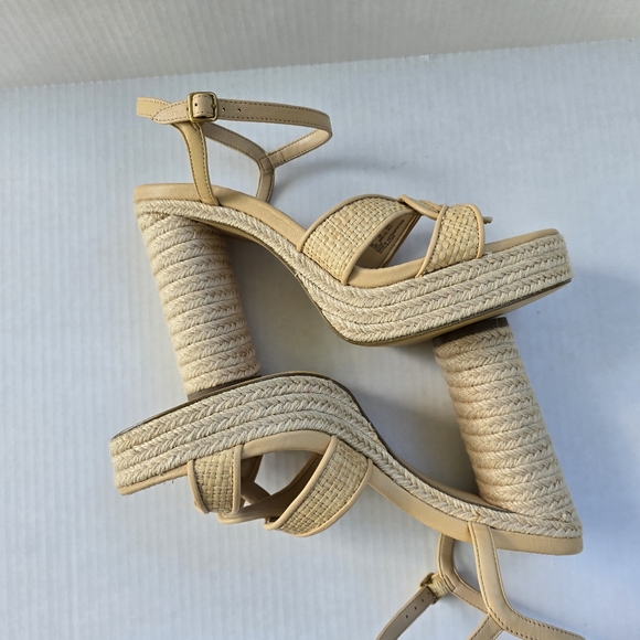 Coach Talia Raffia Platform Sandals Size 10 - Picture 3 of 11